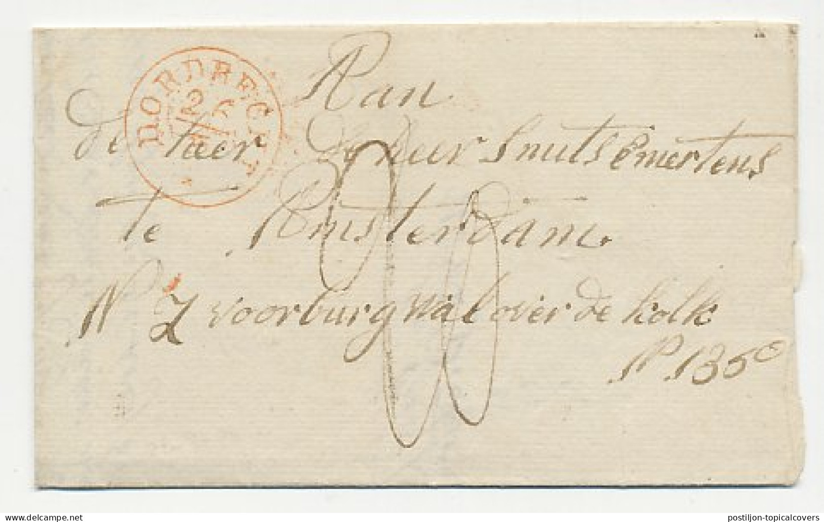 Distributiekantoor Moerdijk - Dordrecht - Amsterdam 1843 - ...-1852 Prephilately