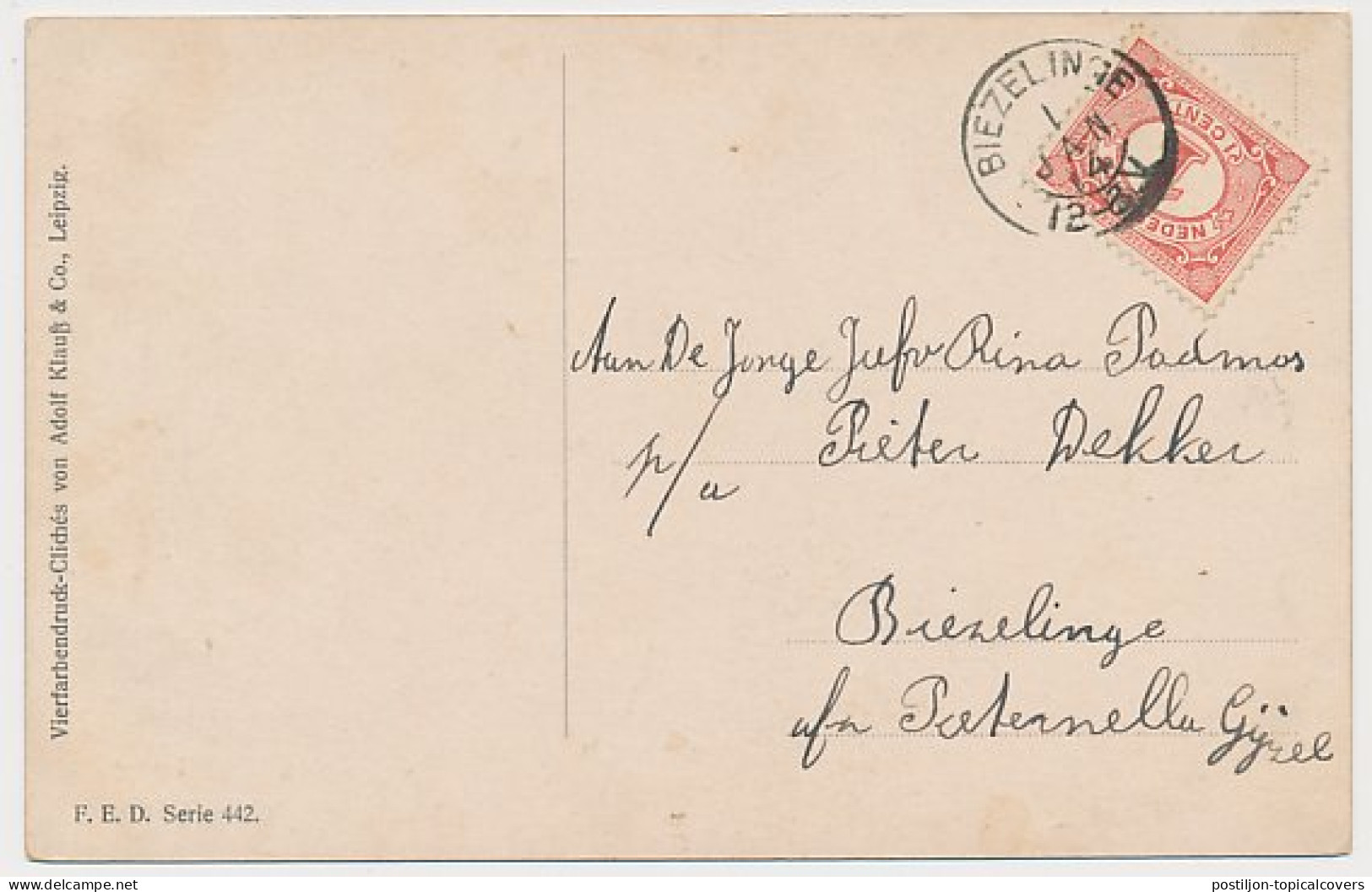 Kleinrondstempel Biezelinge 1914 - Non Classés