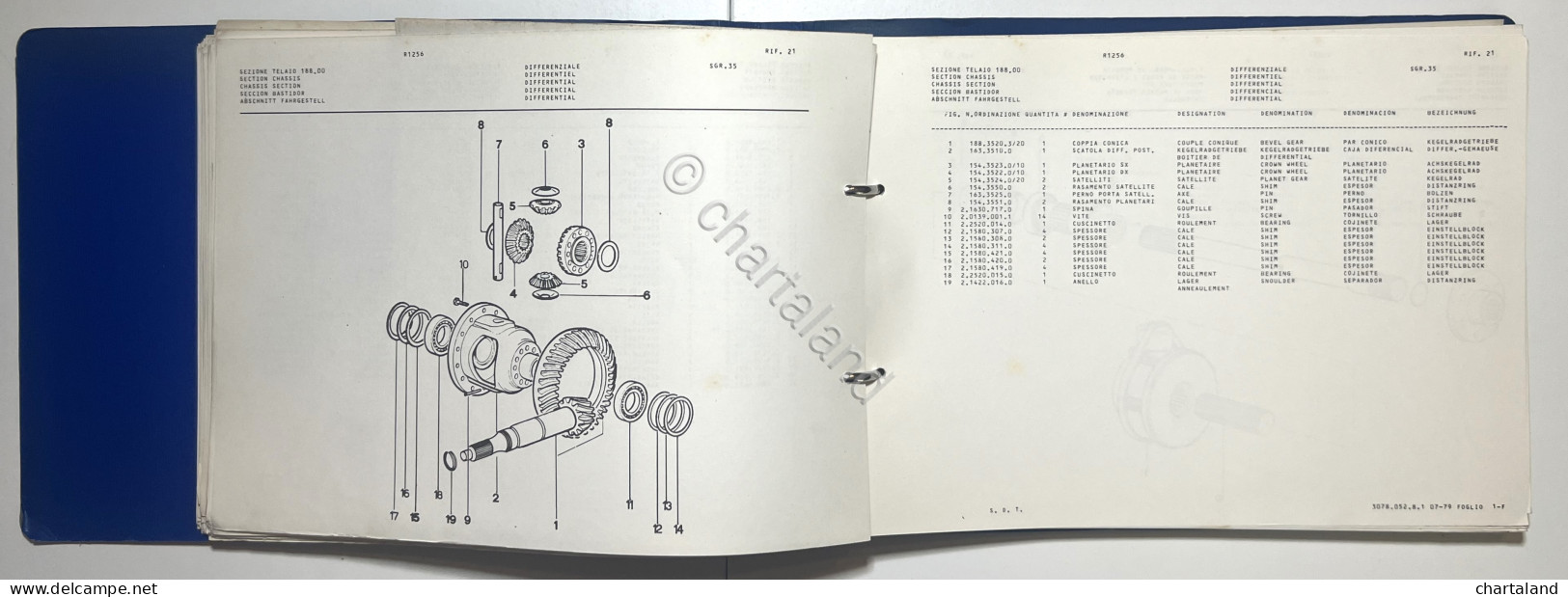 Catalogo Parti Per Ricambio Lamborghini Trattori - R 1256 Potenza Blu - Ed. 1979 - Otros & Sin Clasificación