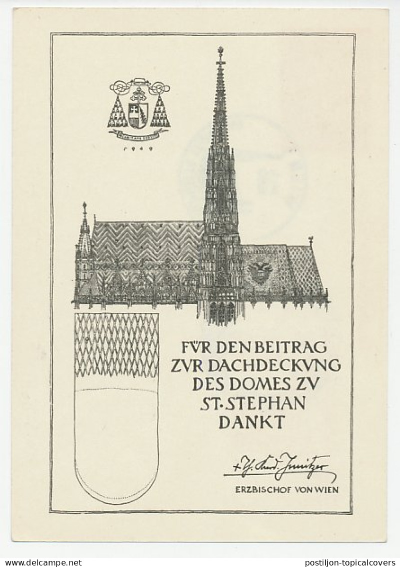 Postal Stationery Austria 1950 Cathedral St. Stephan Vienna - Churches & Cathedrals
