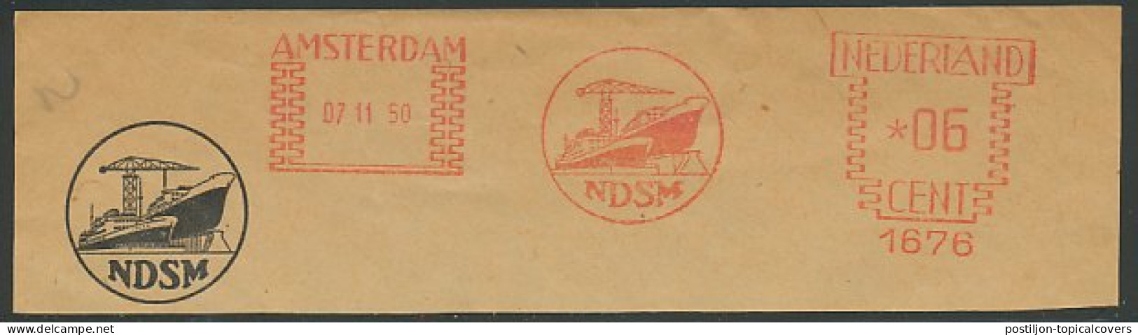 Meter Cut Netherlands 1950 NDSM - Dutch Doc And Shipbuilding Society - Barcos