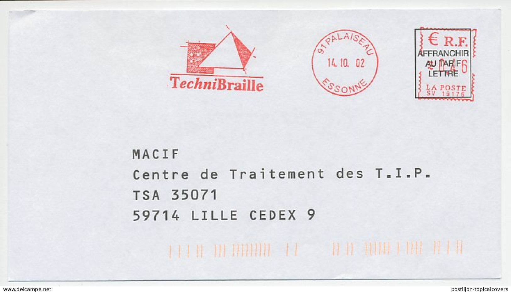 Meter Cover France 2002 Techni Braille - Pyramid - Handicap