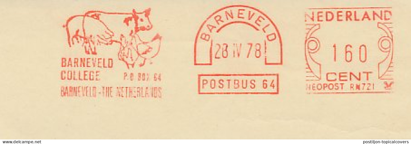 Meter Cut Netherlands 1978 Cow - Pig - Chicken - Farm