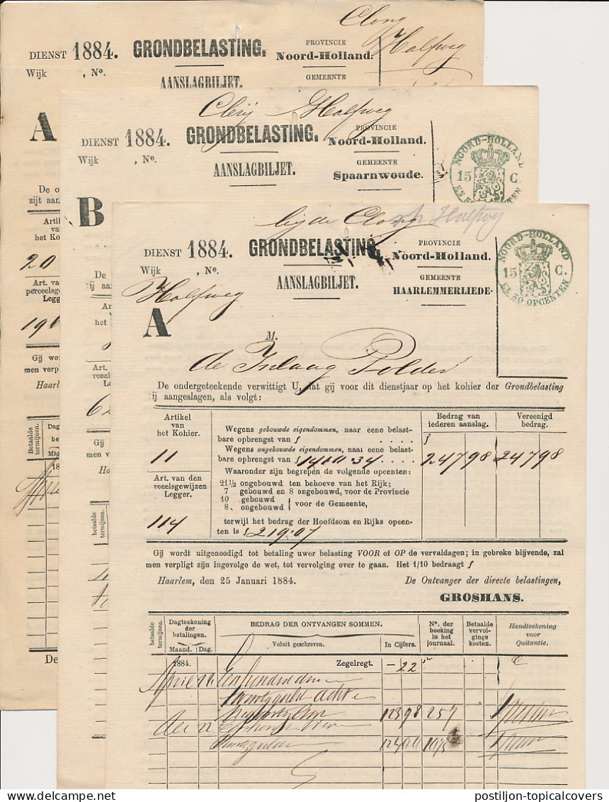 Fiscaal - Aanslagbiljet + Bevelschrift Inlaagpolder 1884 - Fiscaux