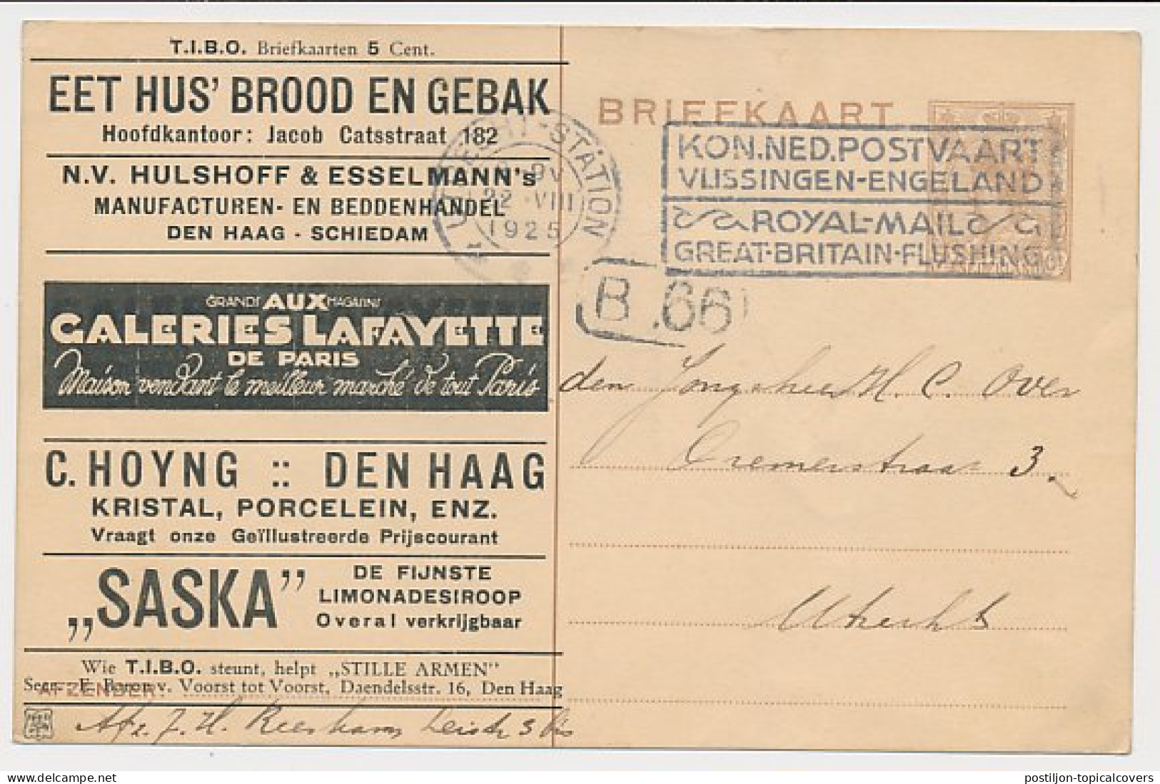 Particuliere Briefkaart Geuzendam TIB12 - Utrecht 1925 - Postwaardestukken