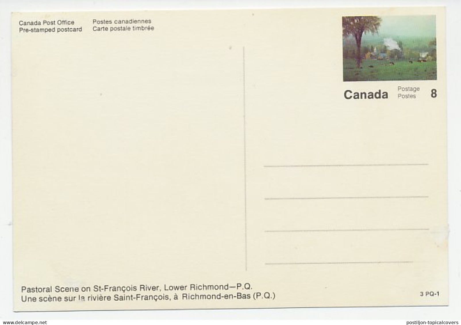 Postal Stationery Canada Cows - Farm - Church - Ferme