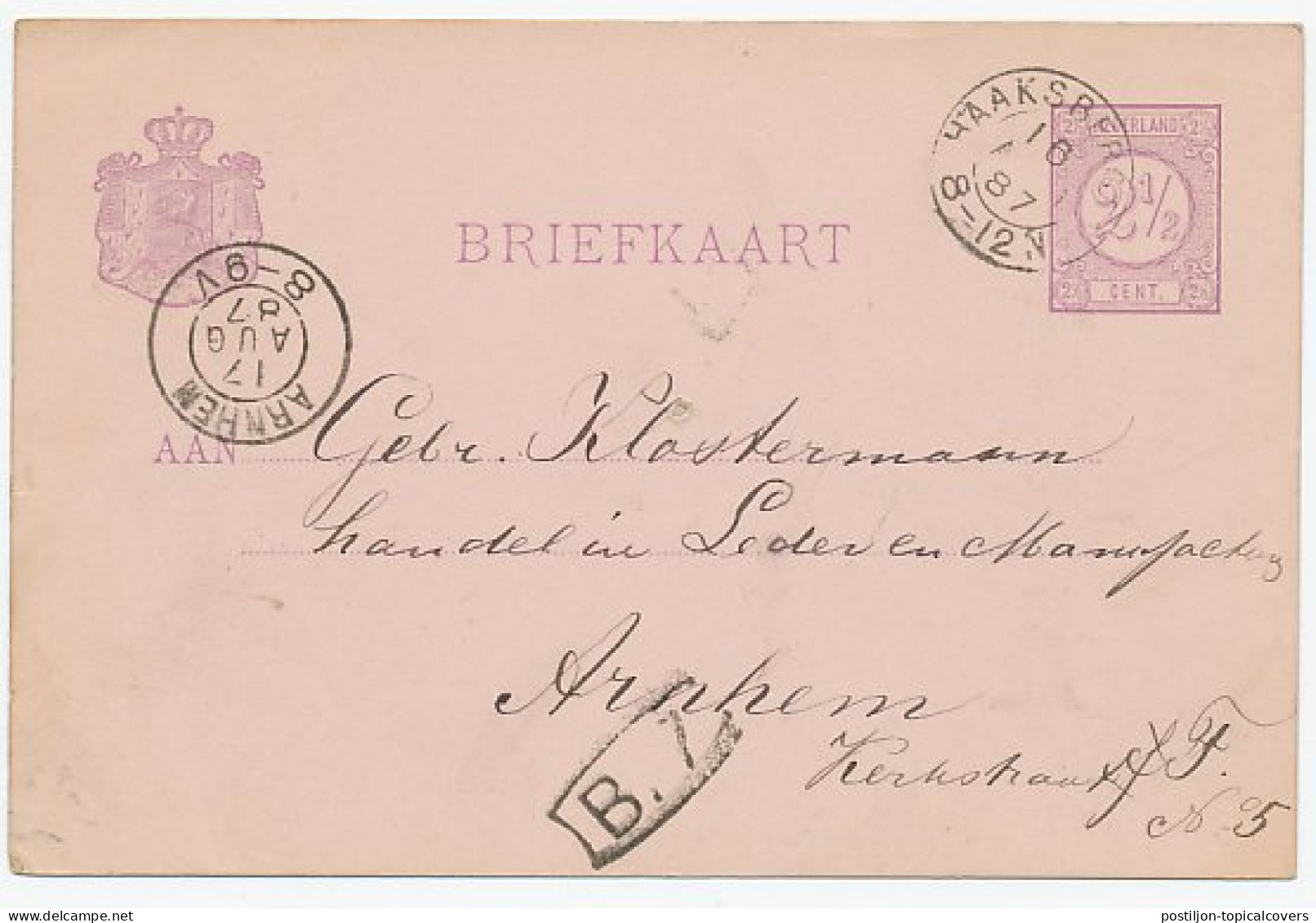 Kleinrondstempel Haaksbergen 1887 - Non Classés