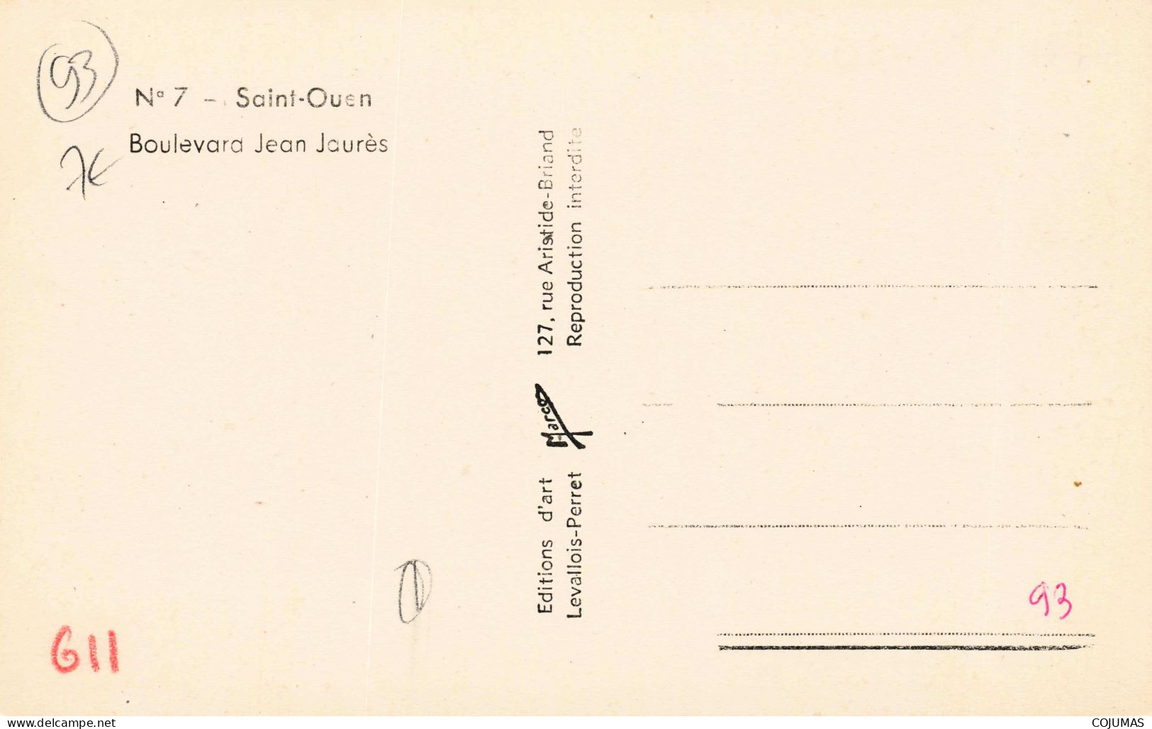 93 - SAINT OUEN _S28930_ Boulevard Jean Jaurès - Automobile - CPSM 14x9cm - Saint Ouen