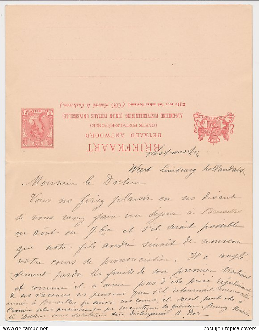 Briefkaart G. 58 B Weert - Parijs Frankrijk 1904 - Interi Postali