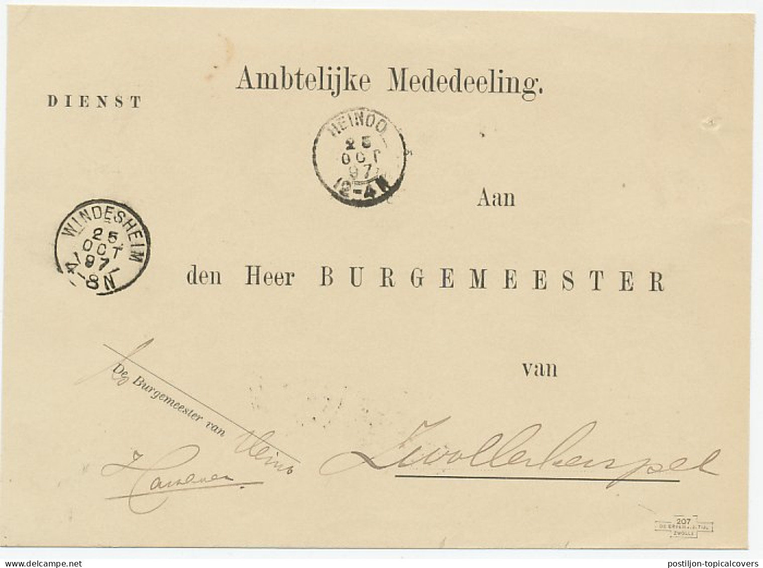 Kleinrondstempel Heinoo 1897 - Non Classés