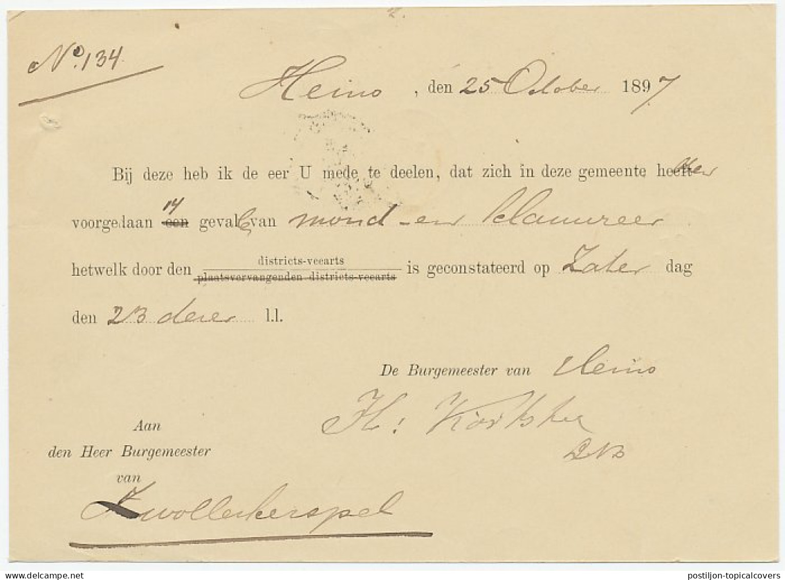 Kleinrondstempel Heinoo 1897 - Unclassified