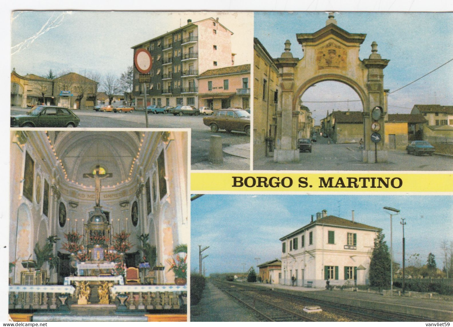 BORGO S. MARTINO-ALESSANDRIA-2 CARTOLINE VERA FOTOGRAFIA VIAGGIATE 1988-1989-una Con Stazione Ferroviaria - Alessandria