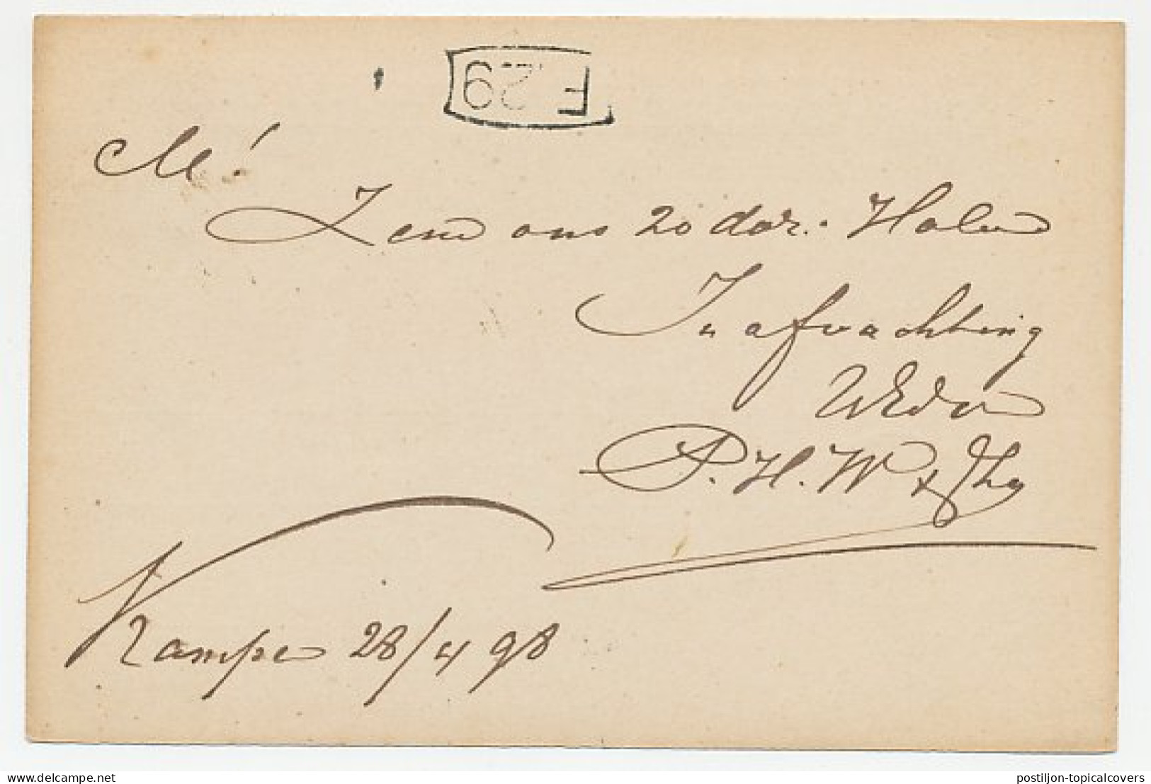 Firma Briefkaart Kampen 1898 - Werff & Zoon - Ohne Zuordnung
