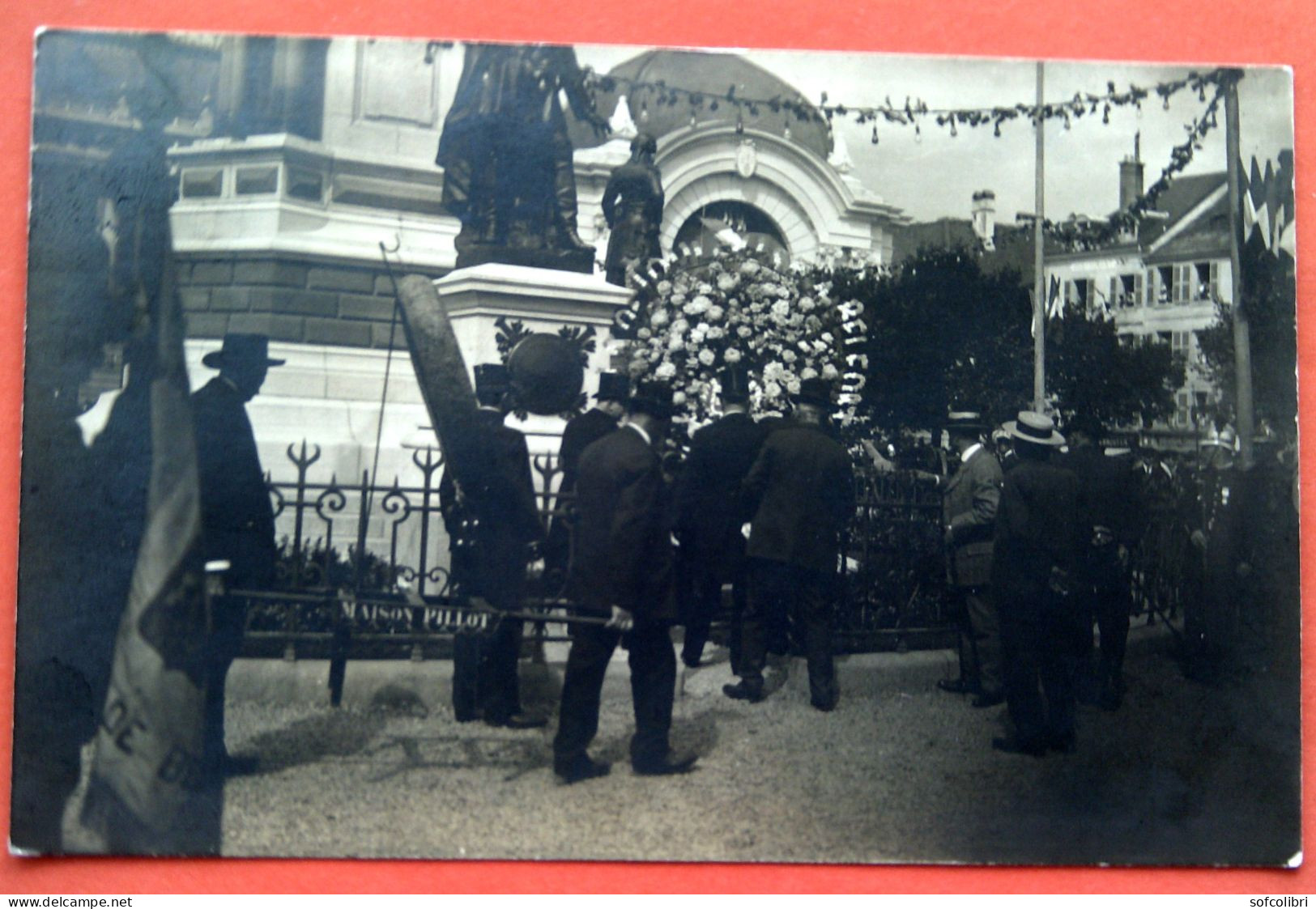 Carte Photo : Inauguration Du Monument Des Trois Sièges - Dépôt De La Couronne... - Andere & Zonder Classificatie