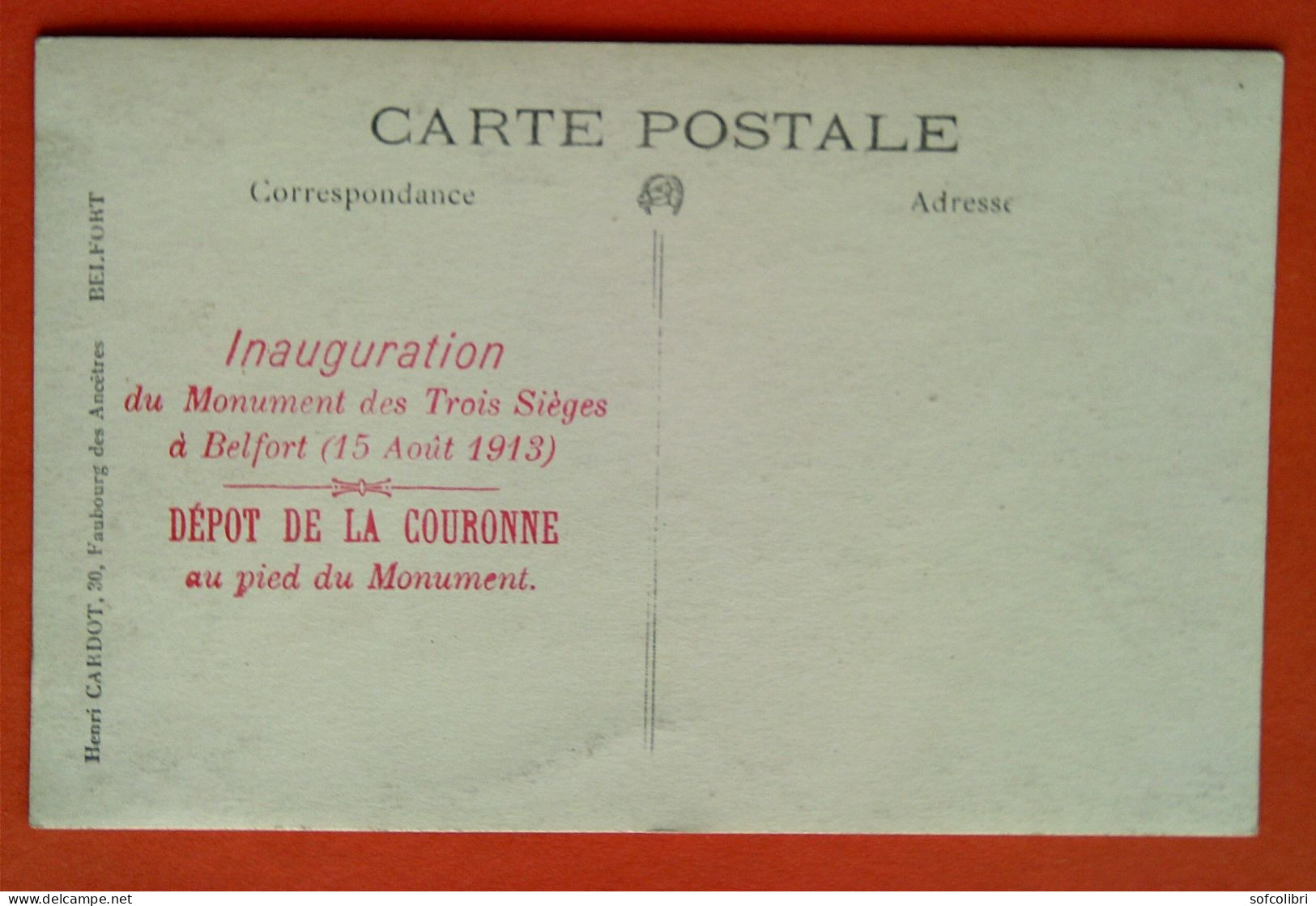 Carte Photo : Inauguration Du Monument Des Trois Sièges - Dépôt De La Couronne... - Other & Unclassified