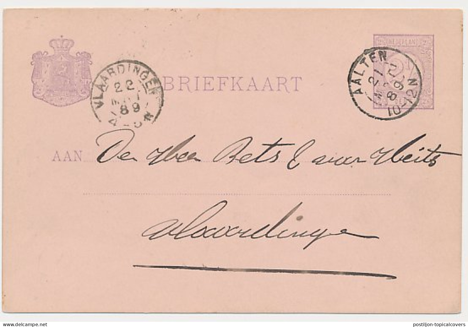 Kleinrondstempel Aalten 1889 - Ohne Zuordnung