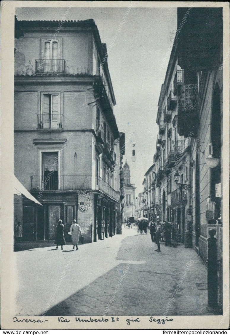 Cr300 Cartolina Aversa  Via Umberto I Gia' Seggio  Provincia Di Caserta - Caserta