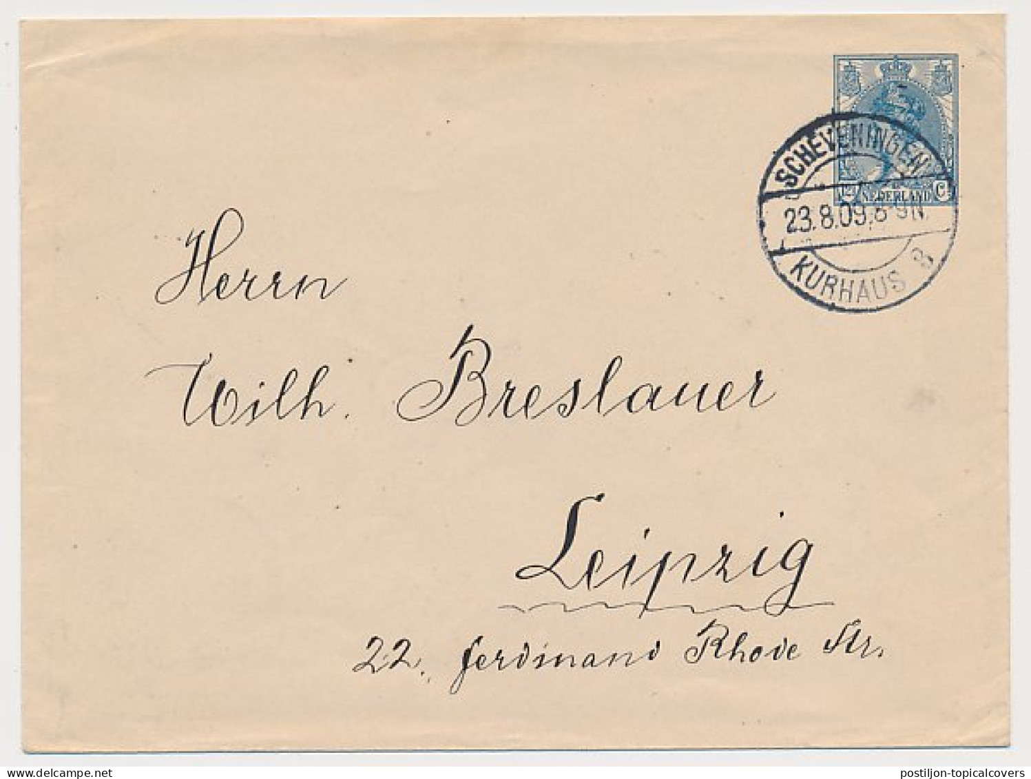 Envelop G. 13 B Scheveningen - Duitsland 1909 - Postwaardestukken