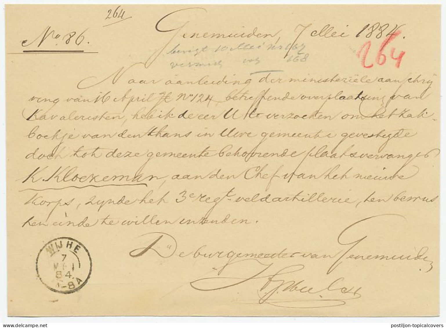 Naamstempel Genemuiden 1884 - Brieven En Documenten