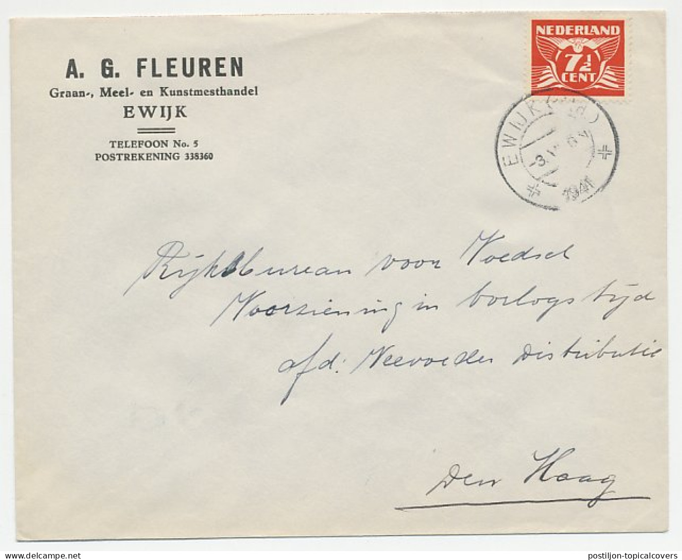 Firma Envelop Ewijk 1941 - Graan- En Meelhandel - Non Classés