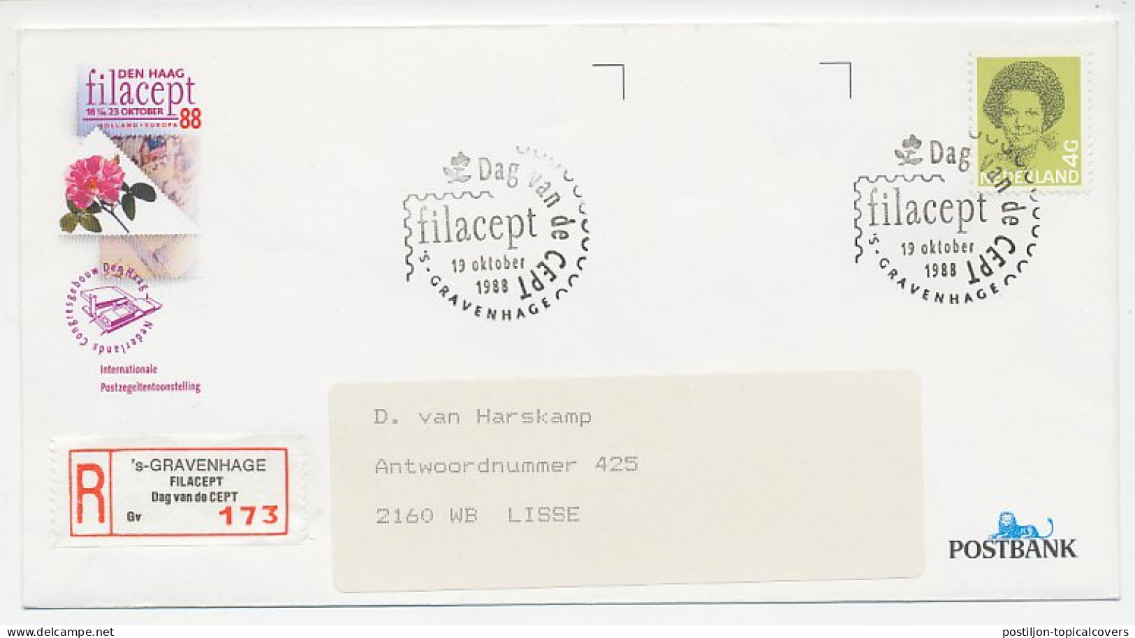 Aangetekend Den Haag 1988 - Filacept - Zonder Classificatie