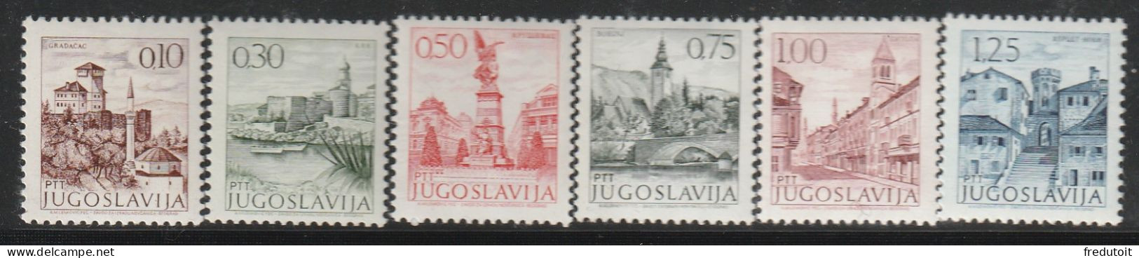 YOUGOSLAVIE- N°1312A/7 ** (1971-72) Série Courante - Unused Stamps