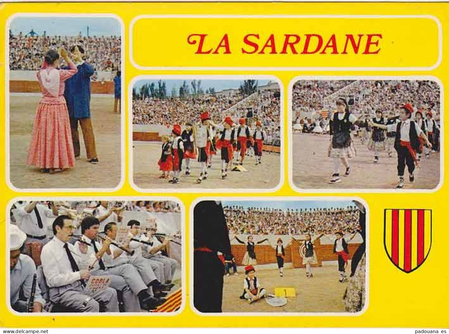 Z296 ESPAGNE CATALOGNE  LA SARDANE  FLAMME POSTALE DE VINCA  EN 1987 COBLA DE GIRONA VUES MULTIPLES  - - Andere & Zonder Classificatie