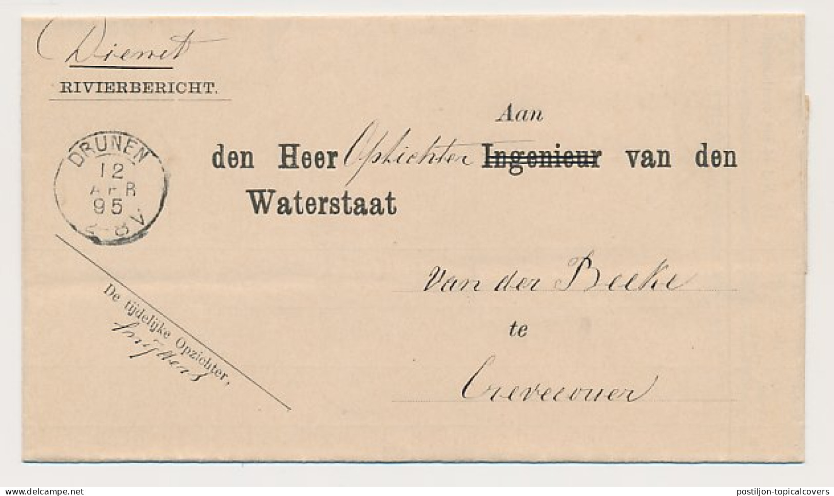 Kleinrondstempel Drunen 1895 - Non Classés