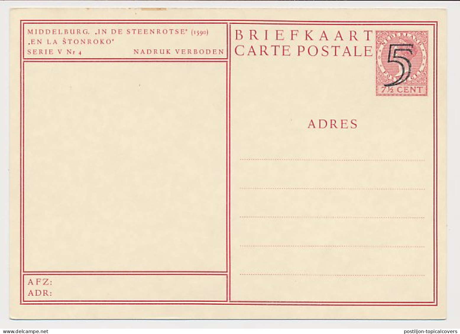 Briefkaart G. 284 L - Postal Stationery