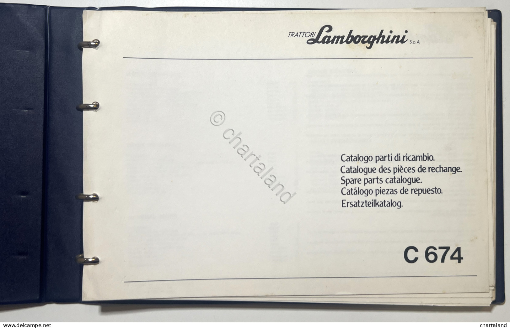 Catalogo Parti Di Ricambi Originali Lamborghini - C 674 Ergomatic - Ed. 1985 - Autres & Non Classés