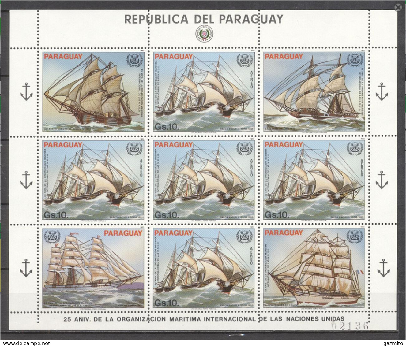 Paraguay 1986, Ships, Sheetlet - Paraguay