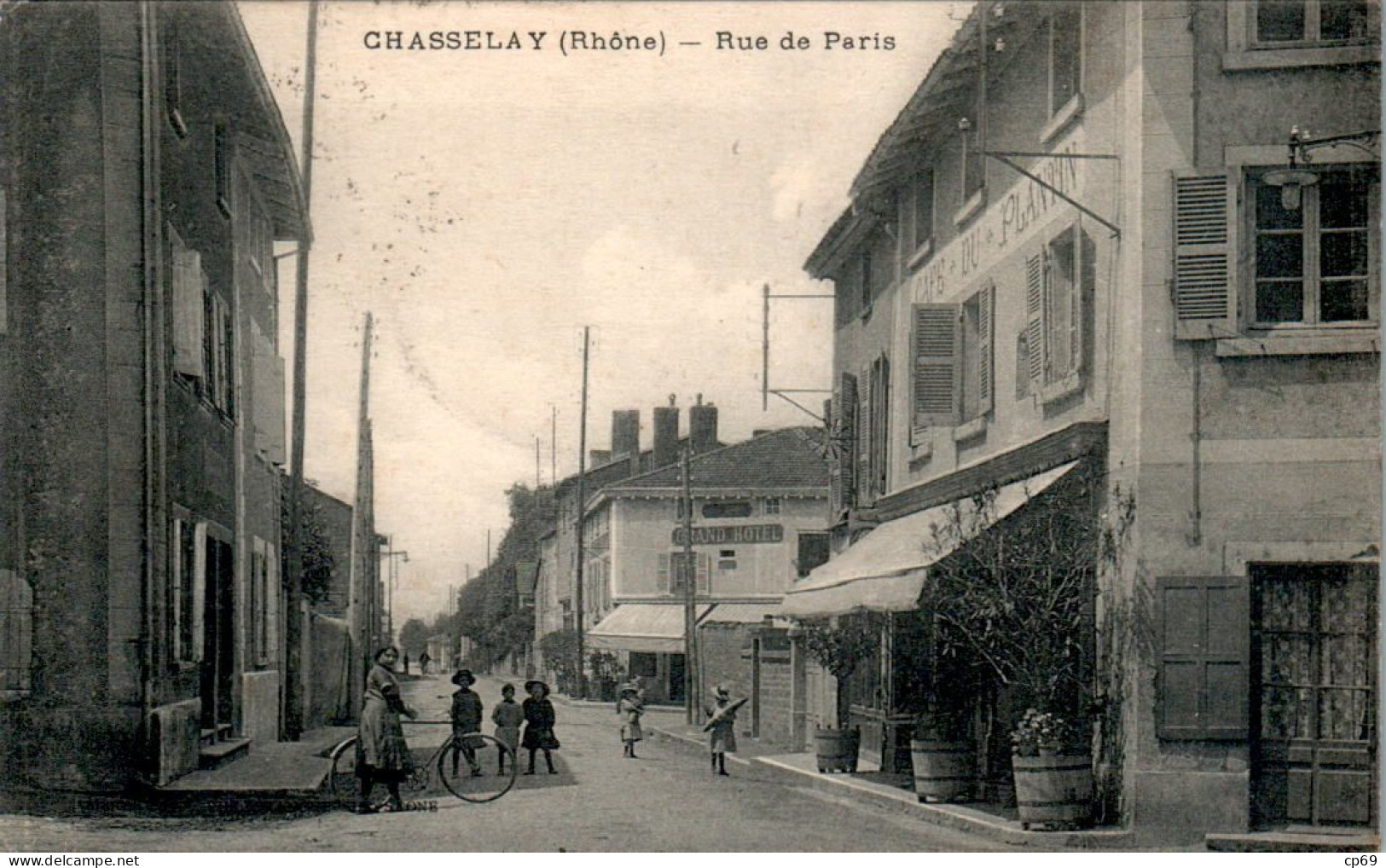 Chasselay Canton De Limonest Rue De Paris Rhône Cpa Ecrite Au Dos En TB.Etat - Sonstige & Ohne Zuordnung