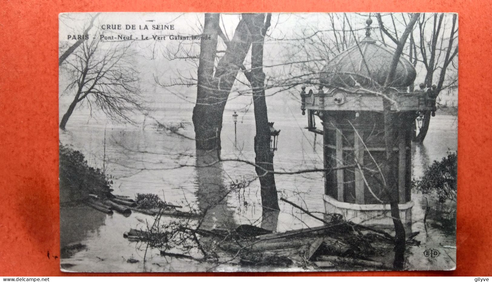CPA (75) Crue De La Seine. Pont Neuf. Le Vert Galant Inondé  (7A.896) - Paris Flood, 1910