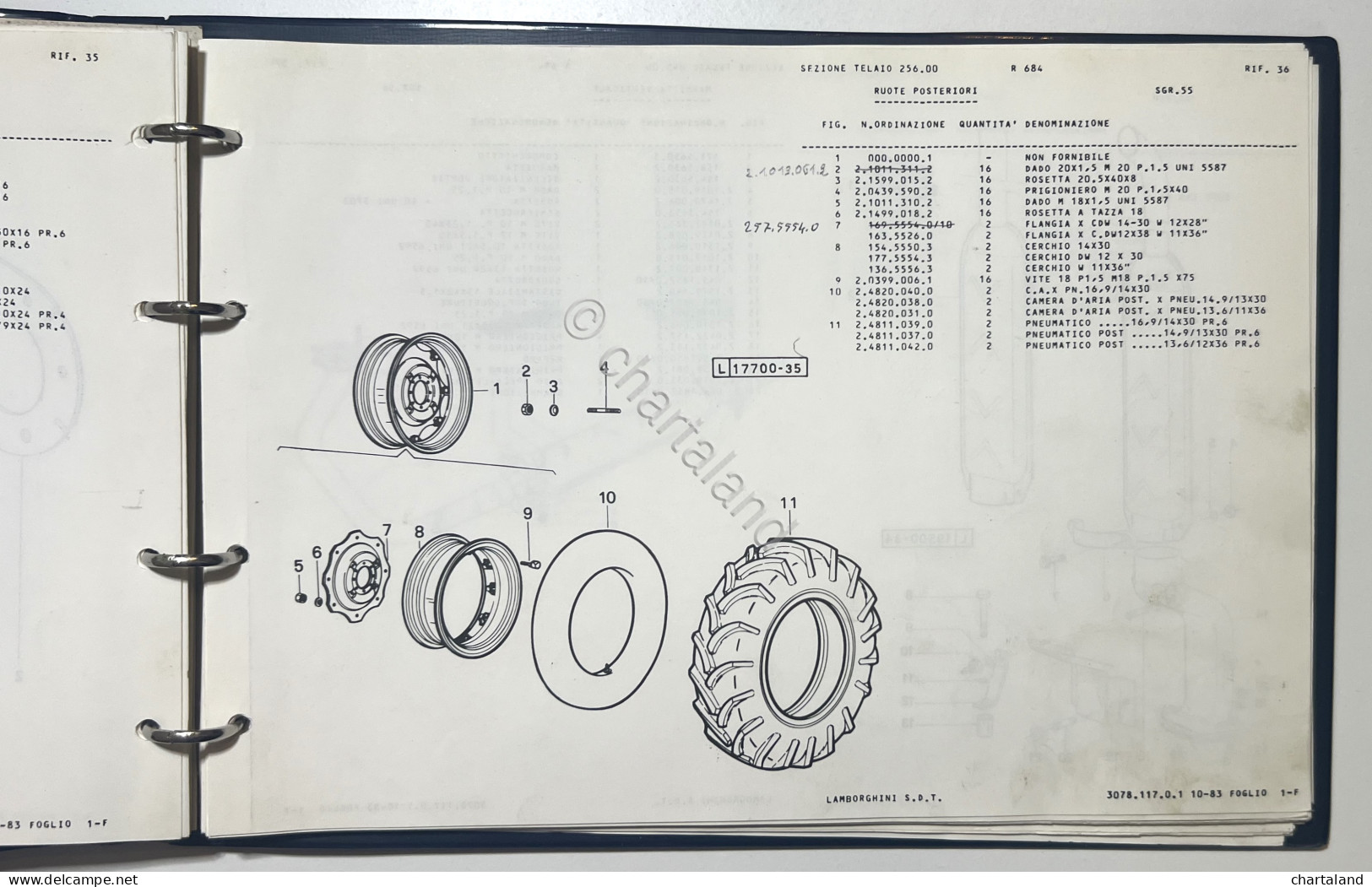 Catalogo Parti Di Ricambi Originali Lamborghini - R 684 - Ed. 1983 - Otros & Sin Clasificación