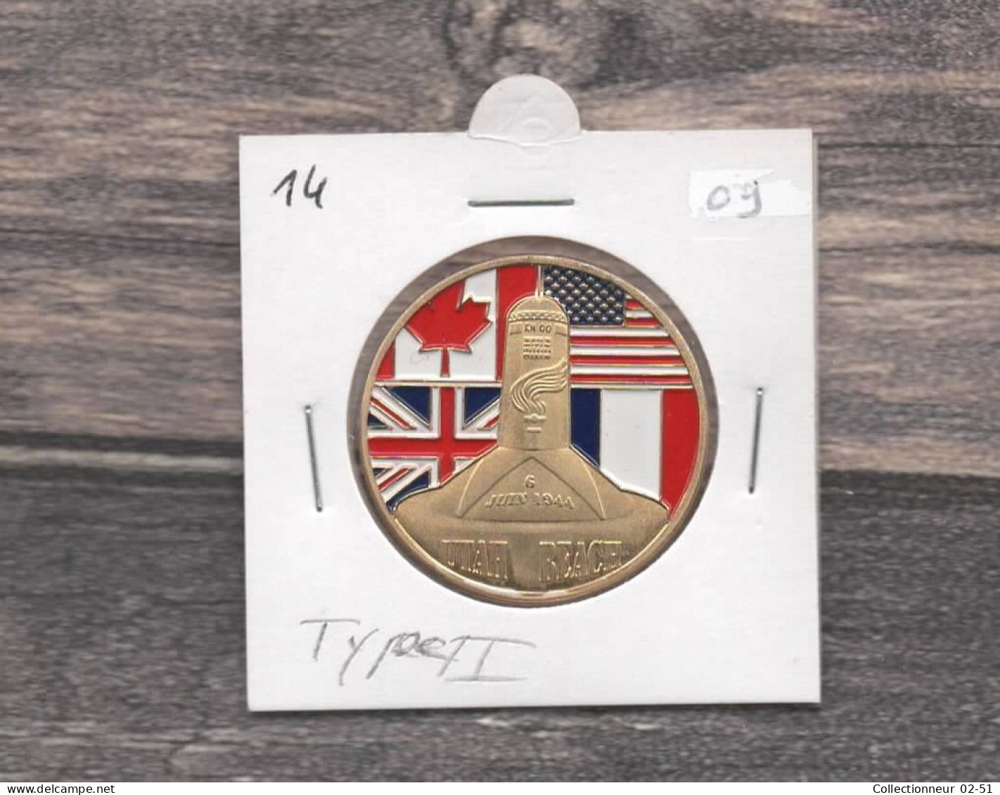 Médaille Souvenirs&Patrimoine : Utah Beach - Version II (couleur Or) - Andere & Zonder Classificatie