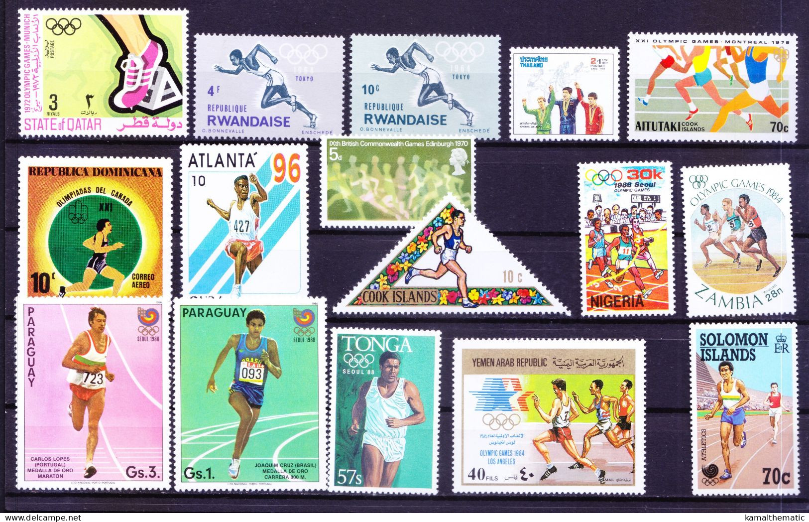 Sports - Athletics Track & Field Events Running  16 Different MNH Stamps Collection Lot - Athlétisme
