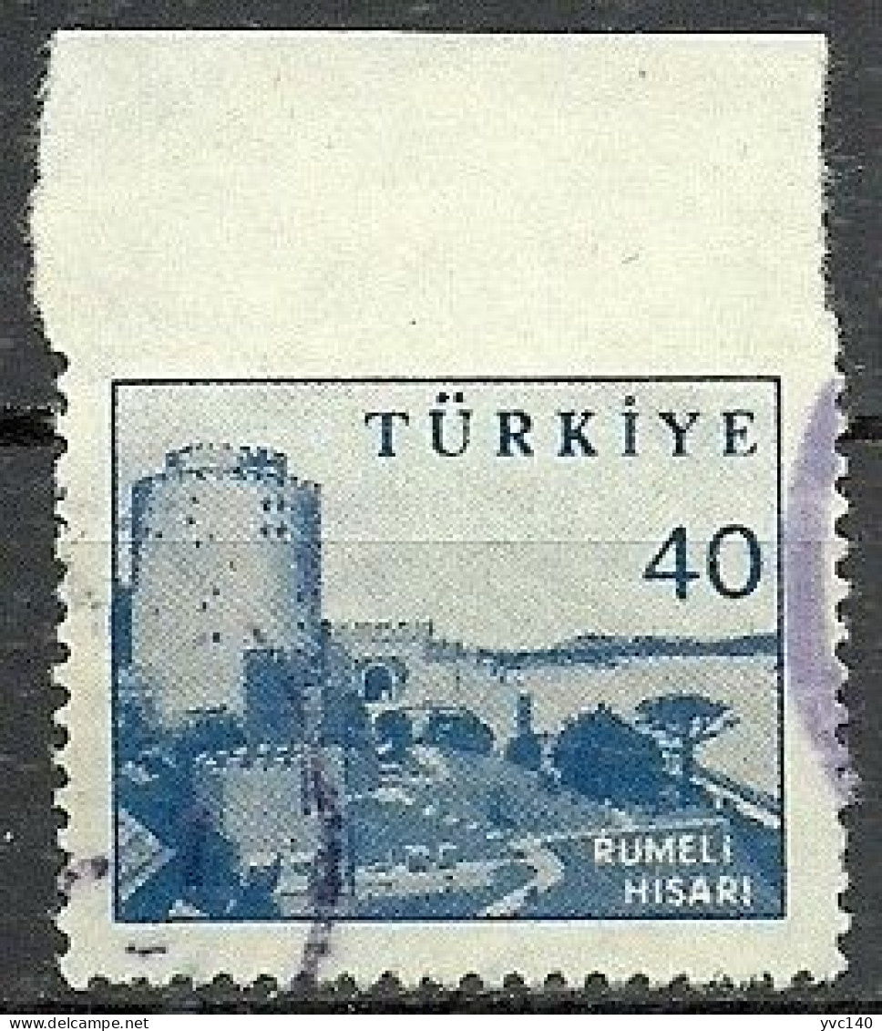 Turkey; 1959 Pictorial Postage Stamp 40 K. ERROR "Imperf. Edge" - Gebraucht