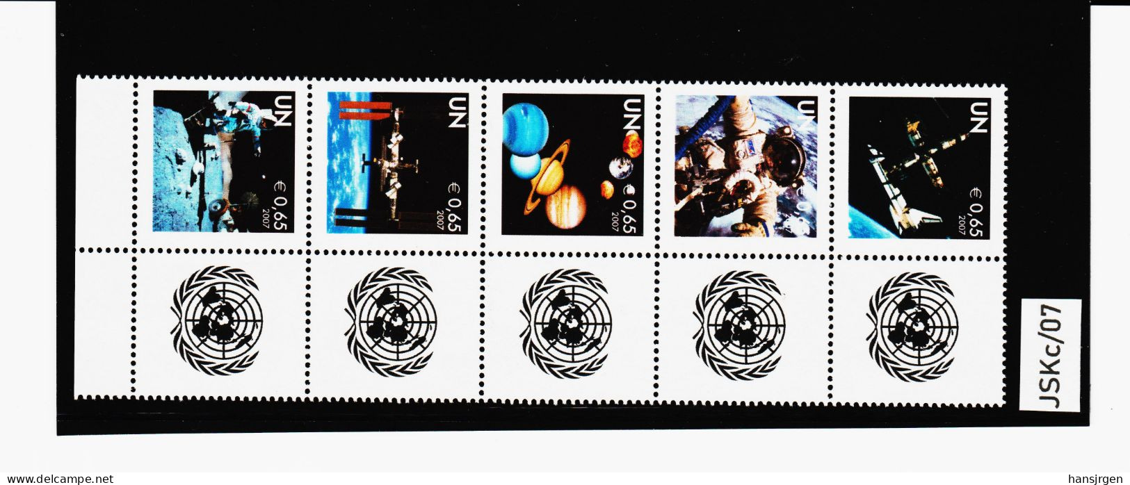 JSKc/07 UNO WIEN 2007 GRUSSMARKEN MICHL 513/17 FÜNFERSTREIFEN ** Postfrisch Siehe ABBILBUNG - Unused Stamps