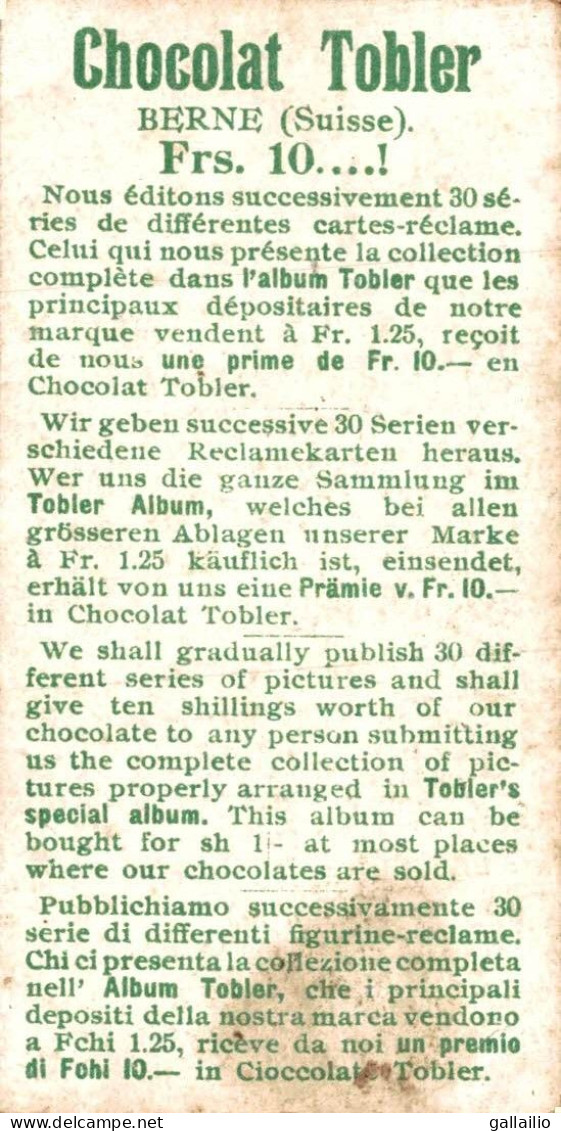 CHROMO CHOCOLAT TOBLER FLEUR DES CHAMPS - Andere & Zonder Classificatie