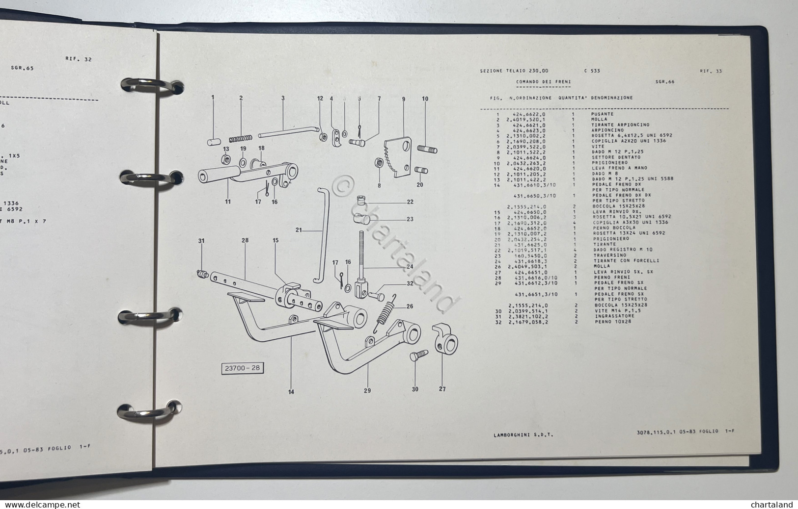 Catalogo Parti Di Ricambi Originali Lamborghini - C 533 - Ed. 1983 - Andere & Zonder Classificatie