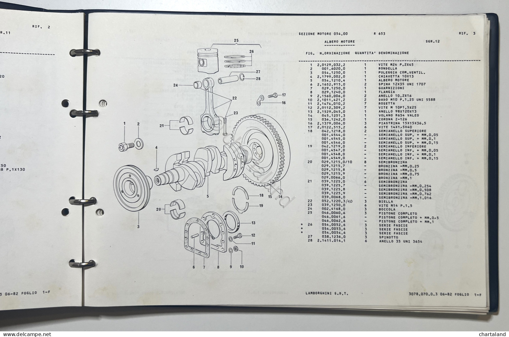 Catalogo Parti Di Ricambi Originali Lamborghini - R 653 - Ed. 1982 - Sonstige & Ohne Zuordnung