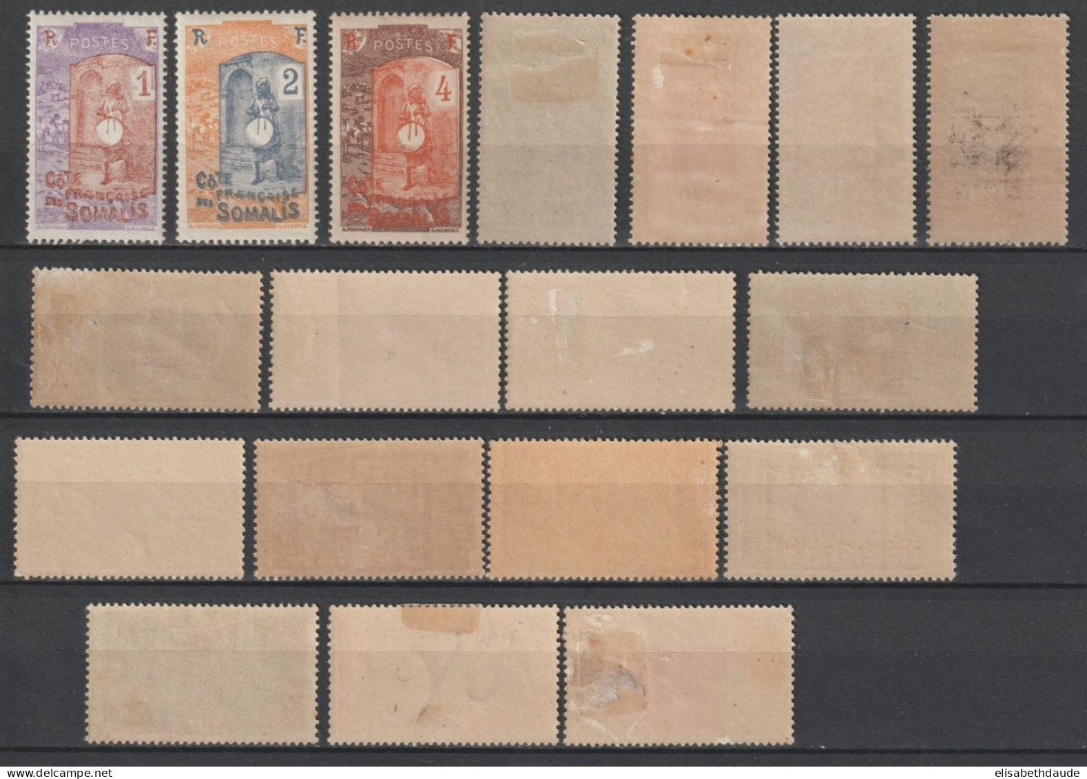 SOMALIS - 1915 - ANNEE COMPLETE YVERT N° 83/100 * MH - COTE = 72 EUR. - Unused Stamps