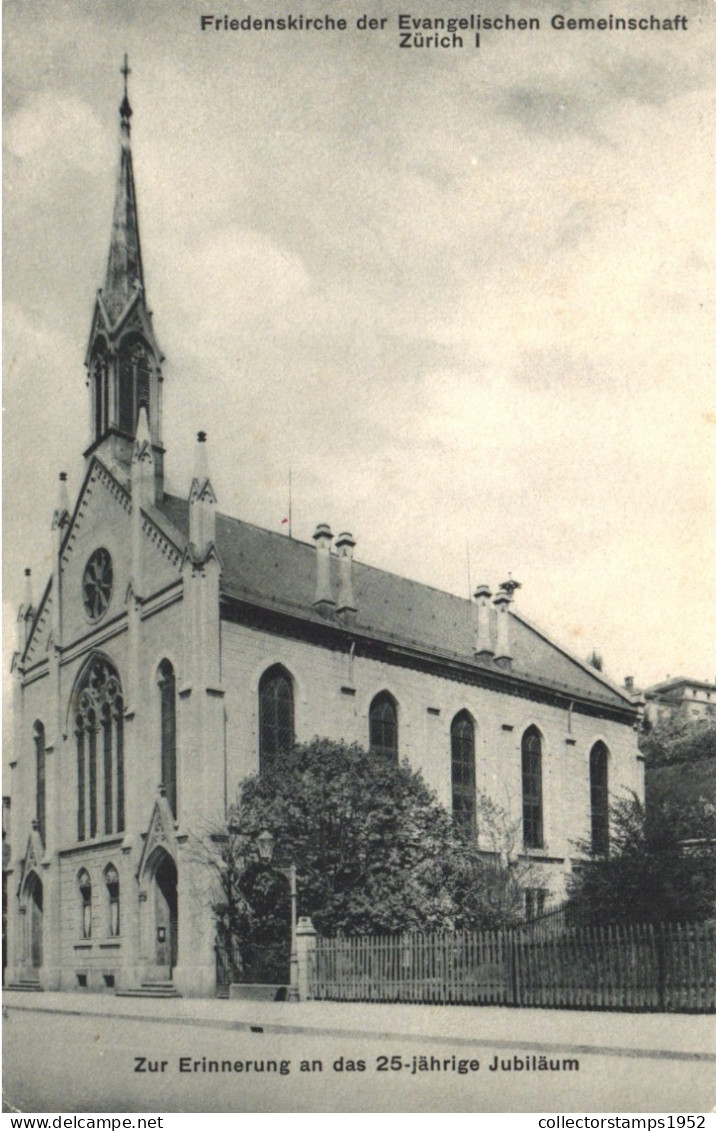 ZURICH, CHURCH, ARCHITECTURE, TOWER, SWITZERLAND, POSTCARD - Zürich