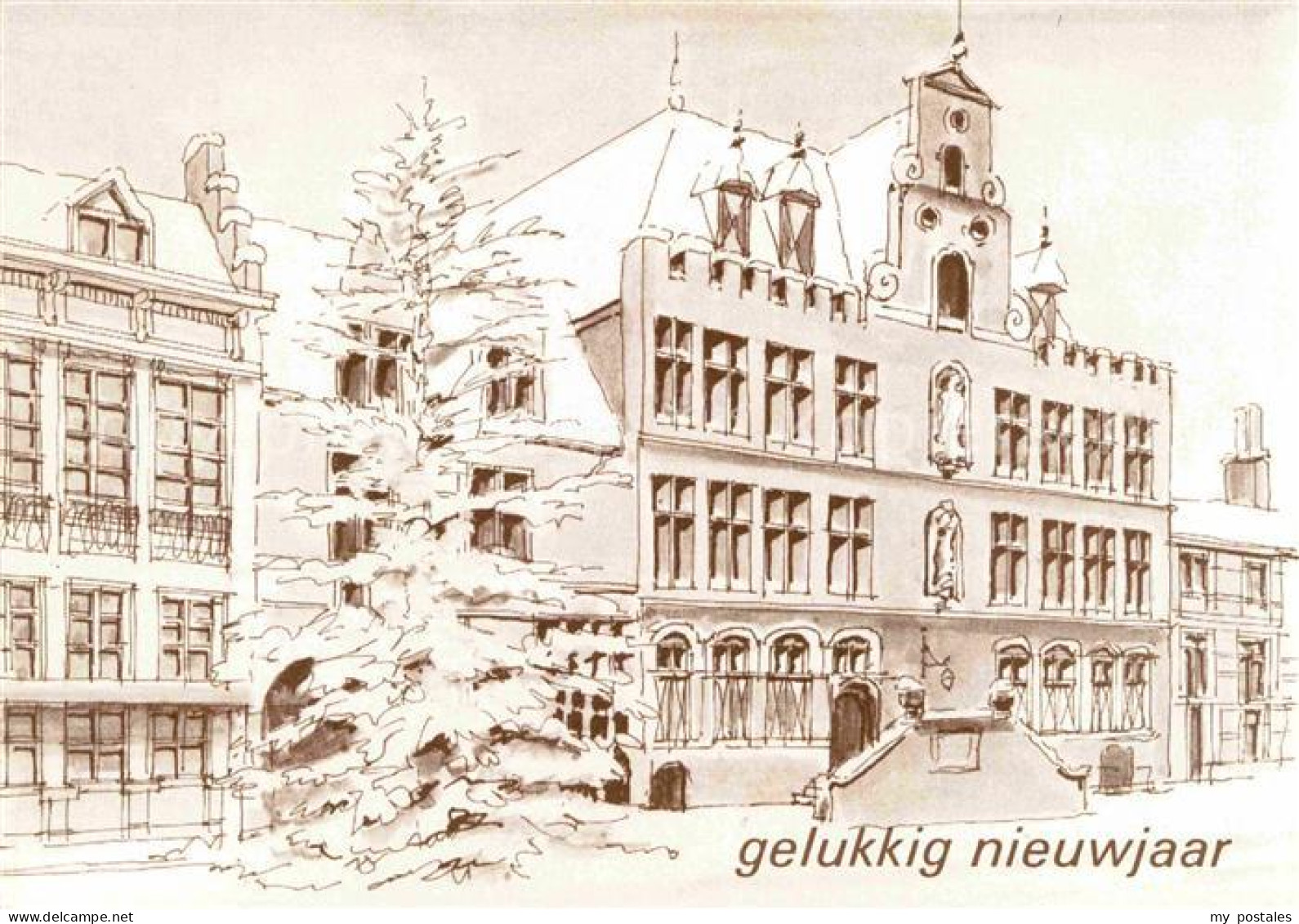 72712909 Bergen Op Zoom Gelukkig Nieuwjaar K?nstlerkarte Wintergezicht Bergen Op - Autres & Non Classés