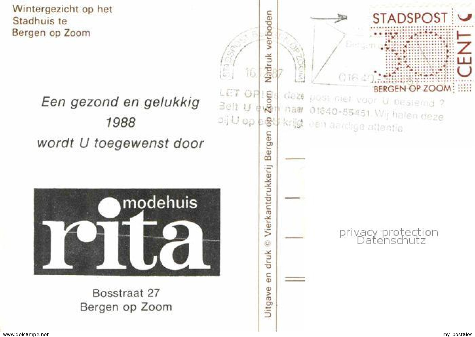 72712909 Bergen Op Zoom Gelukkig Nieuwjaar K?nstlerkarte Wintergezicht Bergen Op - Autres & Non Classés