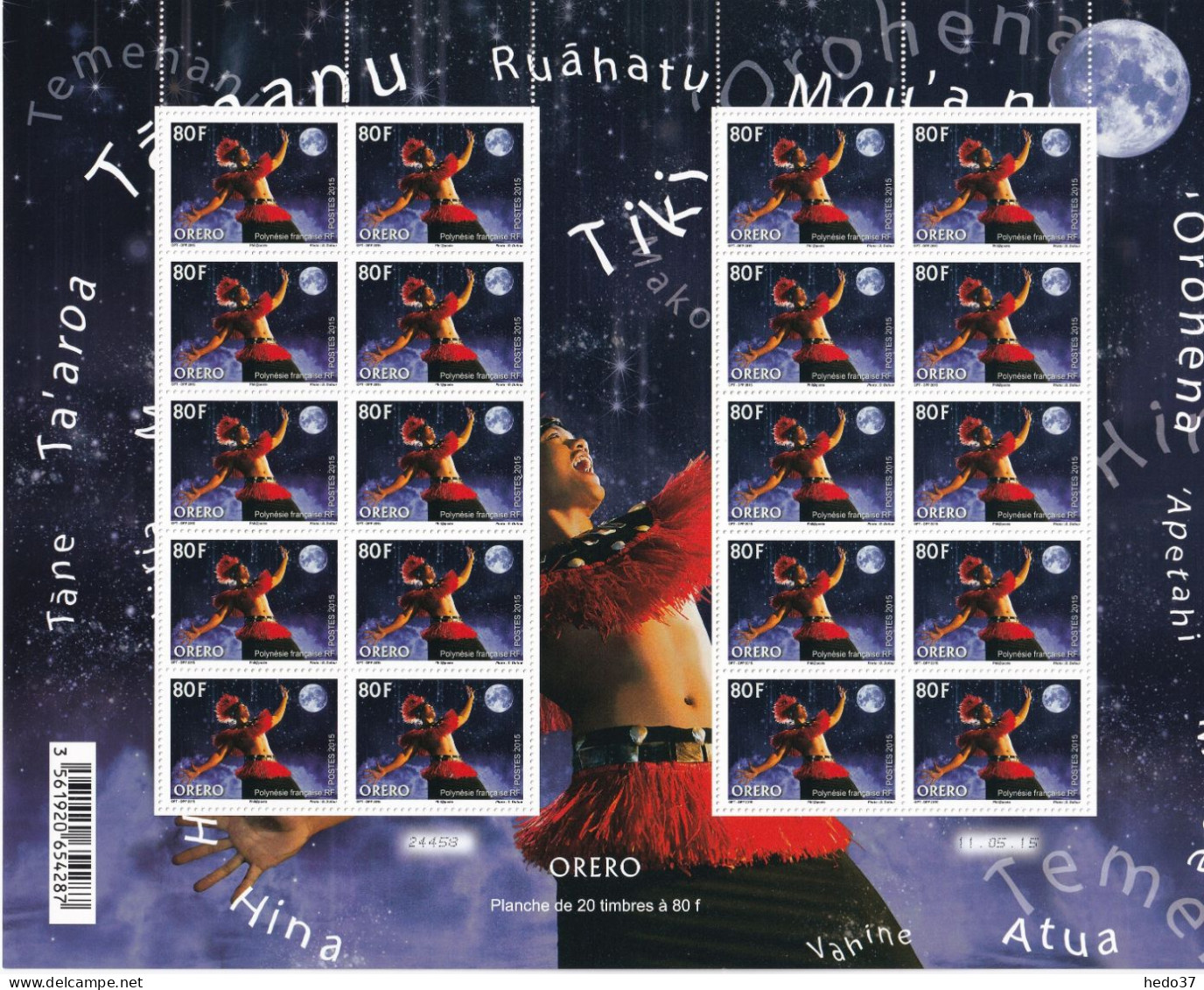 Polynésie N°1089 - Feuille Entière - Neuf ** Sans Charnière - TB - Unused Stamps