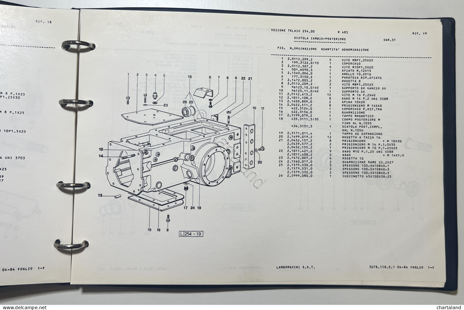 Catalogo Parti Di Ricambi Originali Lamborghini - R 483 - Ed. 1984 - Andere & Zonder Classificatie
