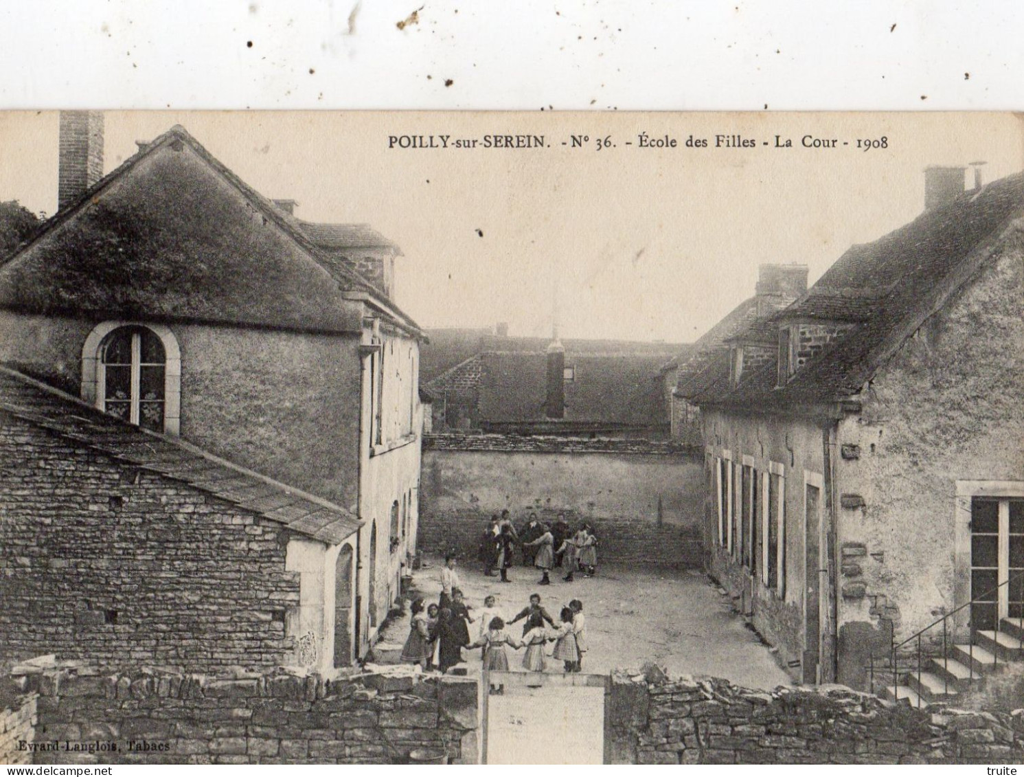 POILLY-SUR-SEREIN ECOLE DES FILLES LA COUR 1908 - Autres & Non Classés