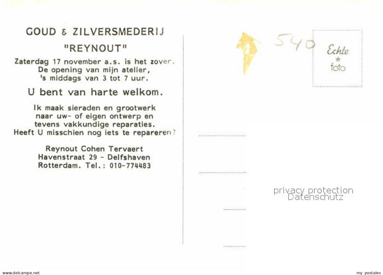 72712078 Delfshaven Goud Zilversmederij Reynout Delfshaven - Other & Unclassified