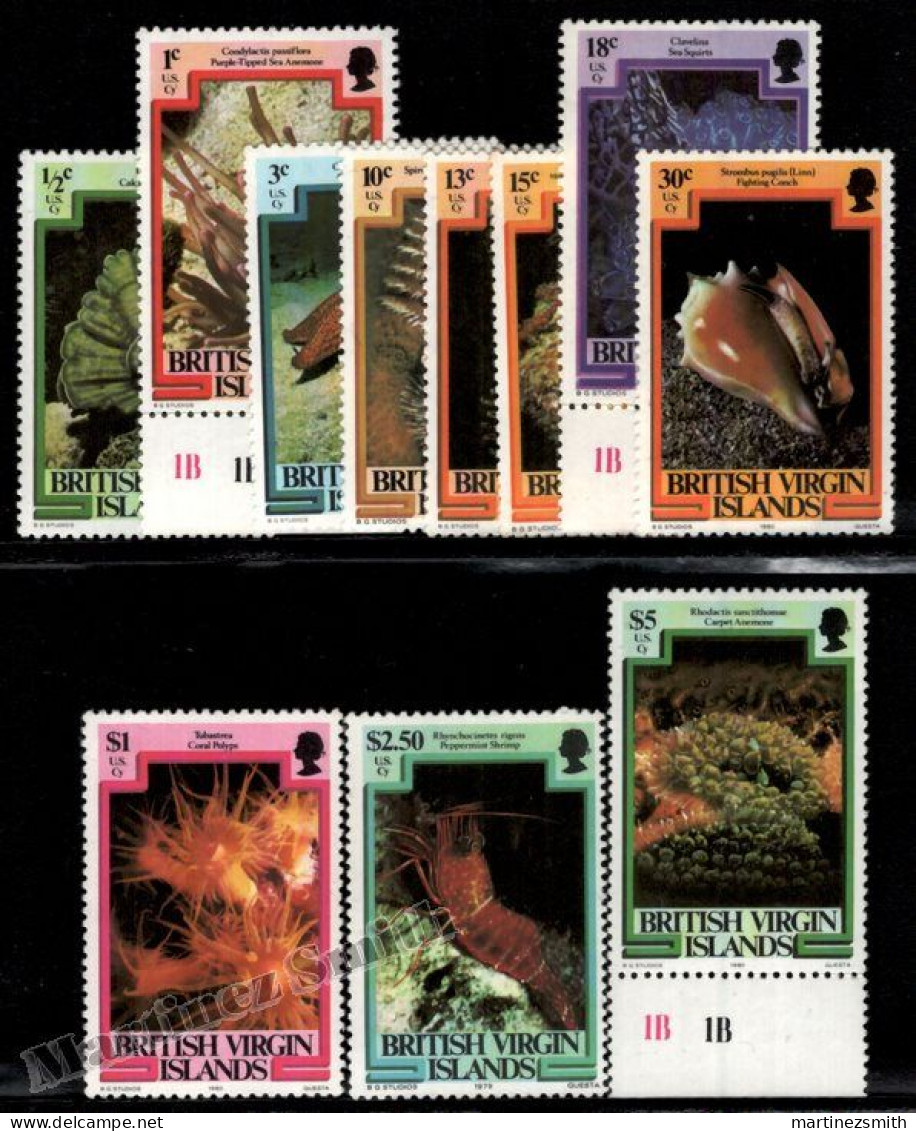 British Virgin Islands 1979-80 Yvert 384, 386, 387, Sea Fauna, Shells - Short Set With High Dollar Values - MNH - Britse Maagdeneilanden